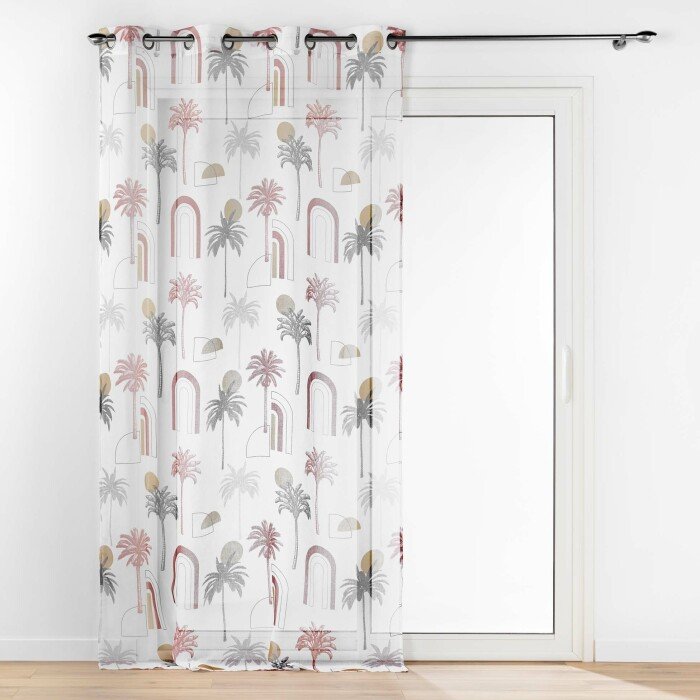 PANNEAU OEILLETS 140X240CM VOILE SABLE IMPRIME COCOTIS