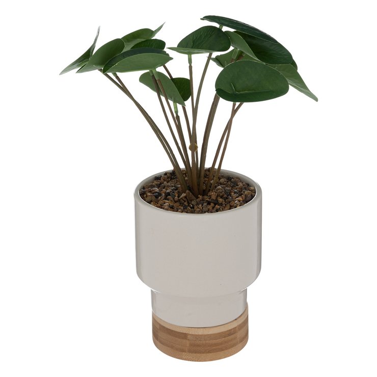 PLANTE POT CERAMIQUE BLANC H.26CM