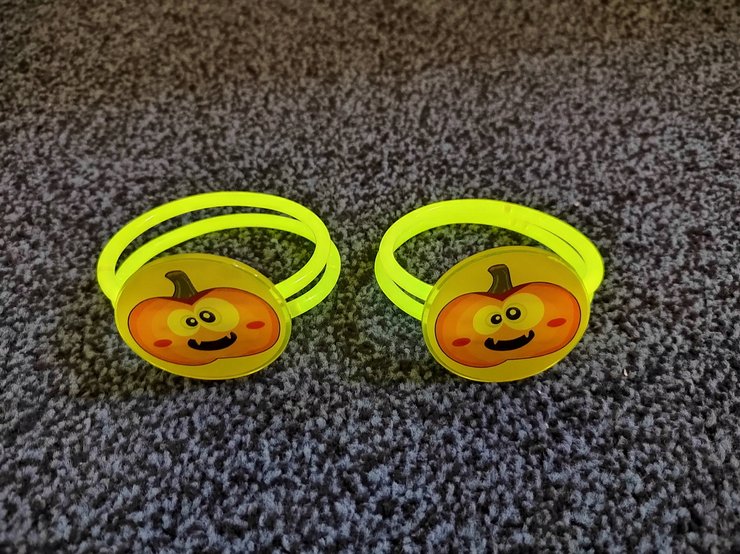 2 BRACELETS CITROUILLE FLUORESCENTS