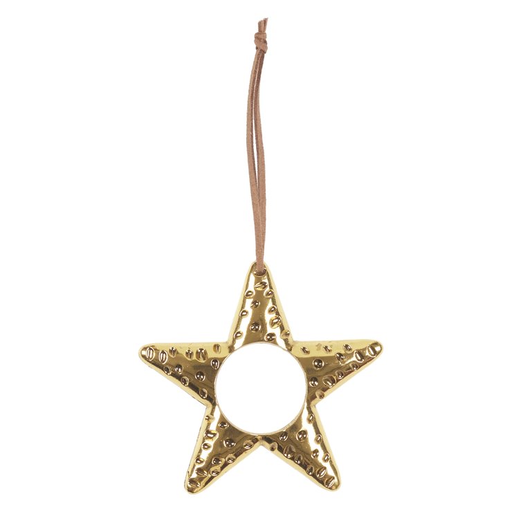 SUSPENSION ETOILE DOREE AJOUREE D.8CM