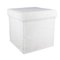 POUF PLIABLE IMITATION FOURRURE BLANC