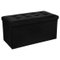 POUF PLIABLE DOUBLE VELOURS NOIR LYSANDRE