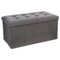 POUF PLIABLE DOUBLE VELOURS GRIS LYSANDRE