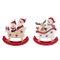 LUGE NOEL A BASCULE ROUGE BLANC ET BOIS 12X14CM