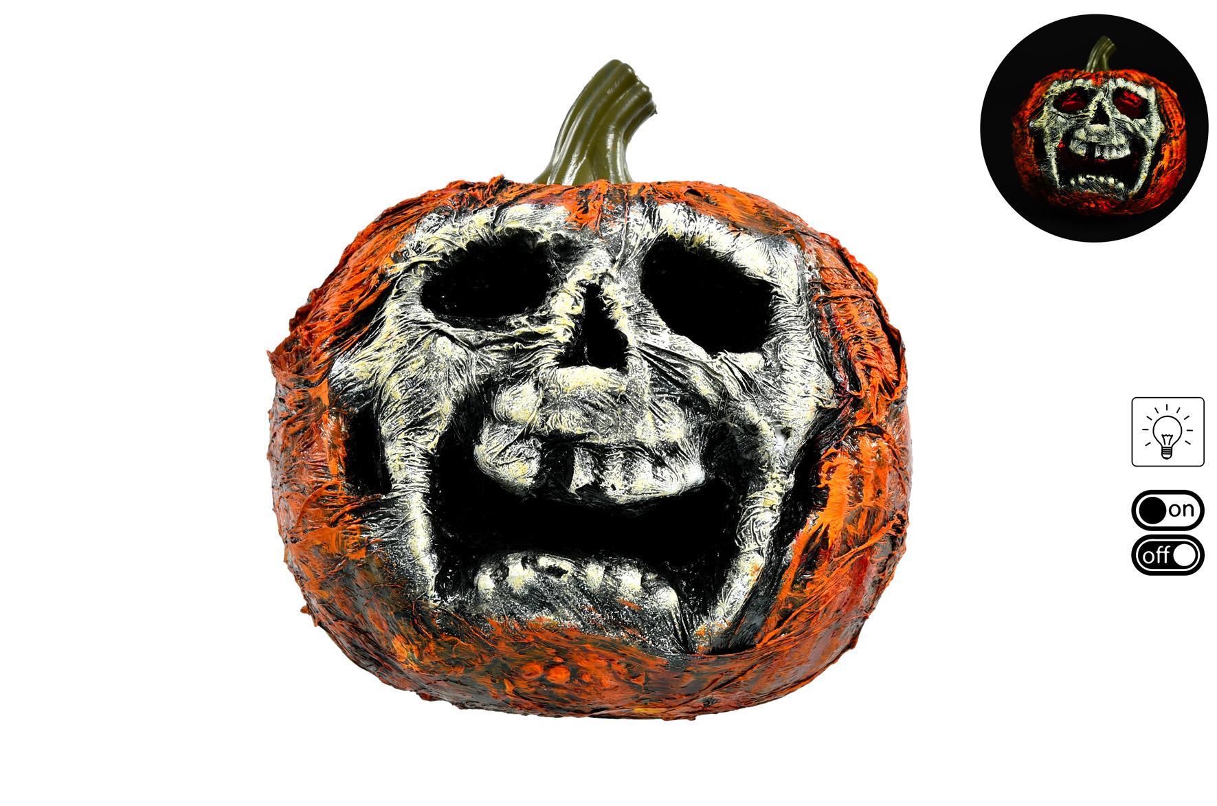 CITROUILLE HORRIBLE LUMIERE ROUGE 21X22X21CM