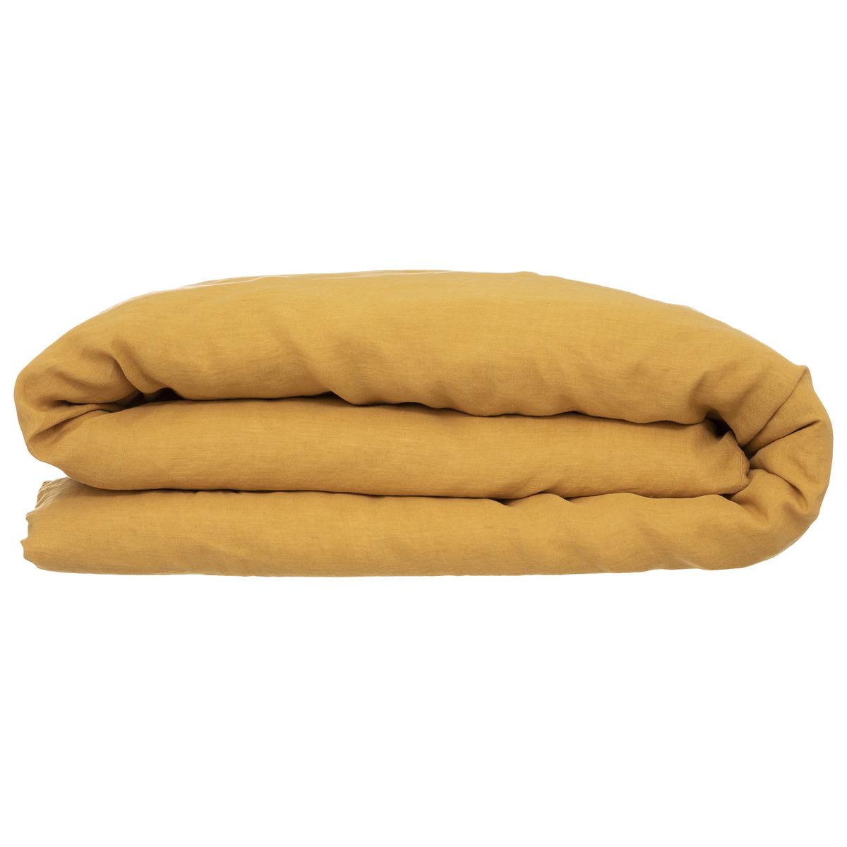 HOUSSE DE COUETTE LIN OCRE 260X240CM