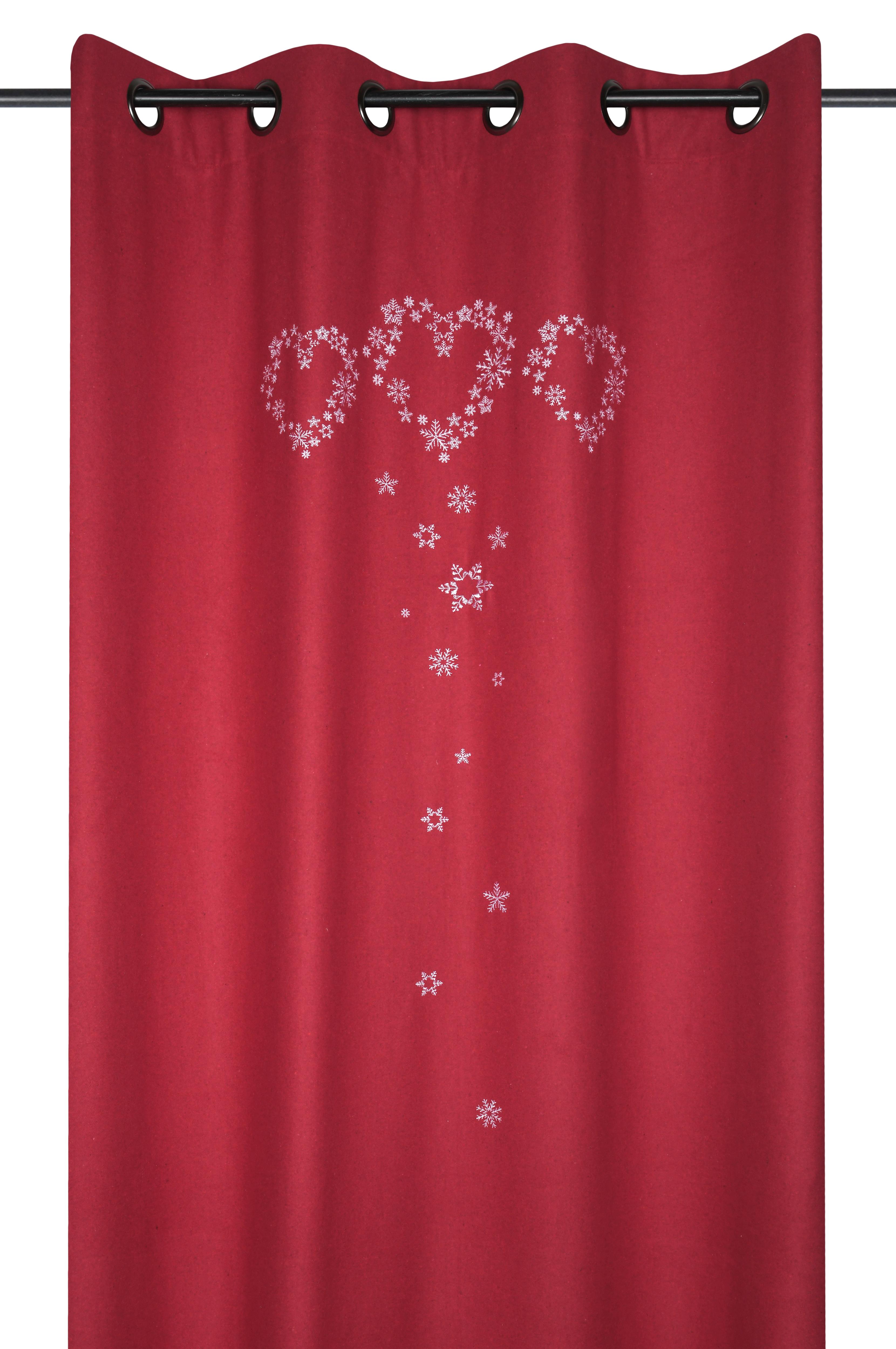 ARLY RIDEAU 135X260CM OEIL ROUGE LAINE