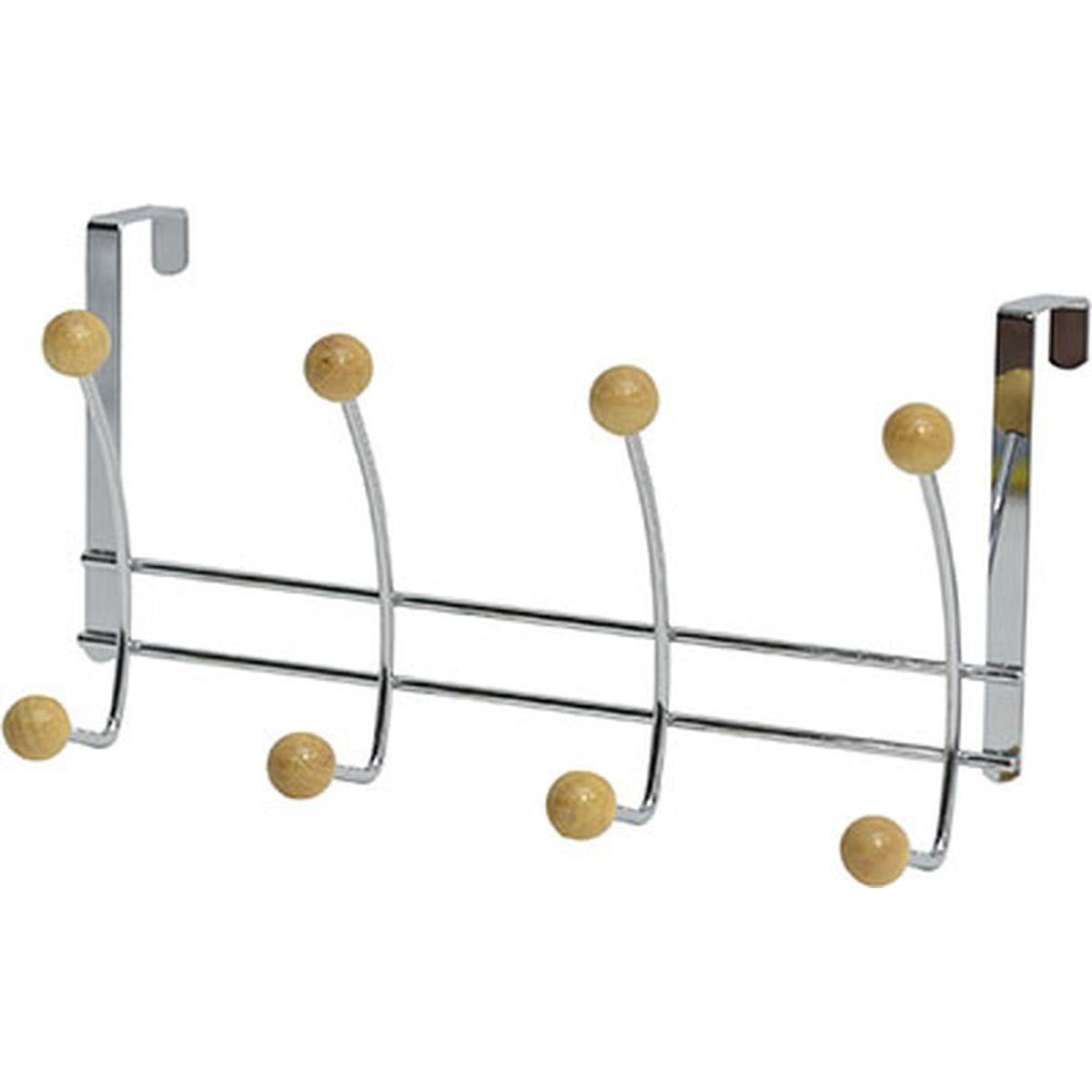 PATERE METAL 8 CROCHETS   CHROME BOIS