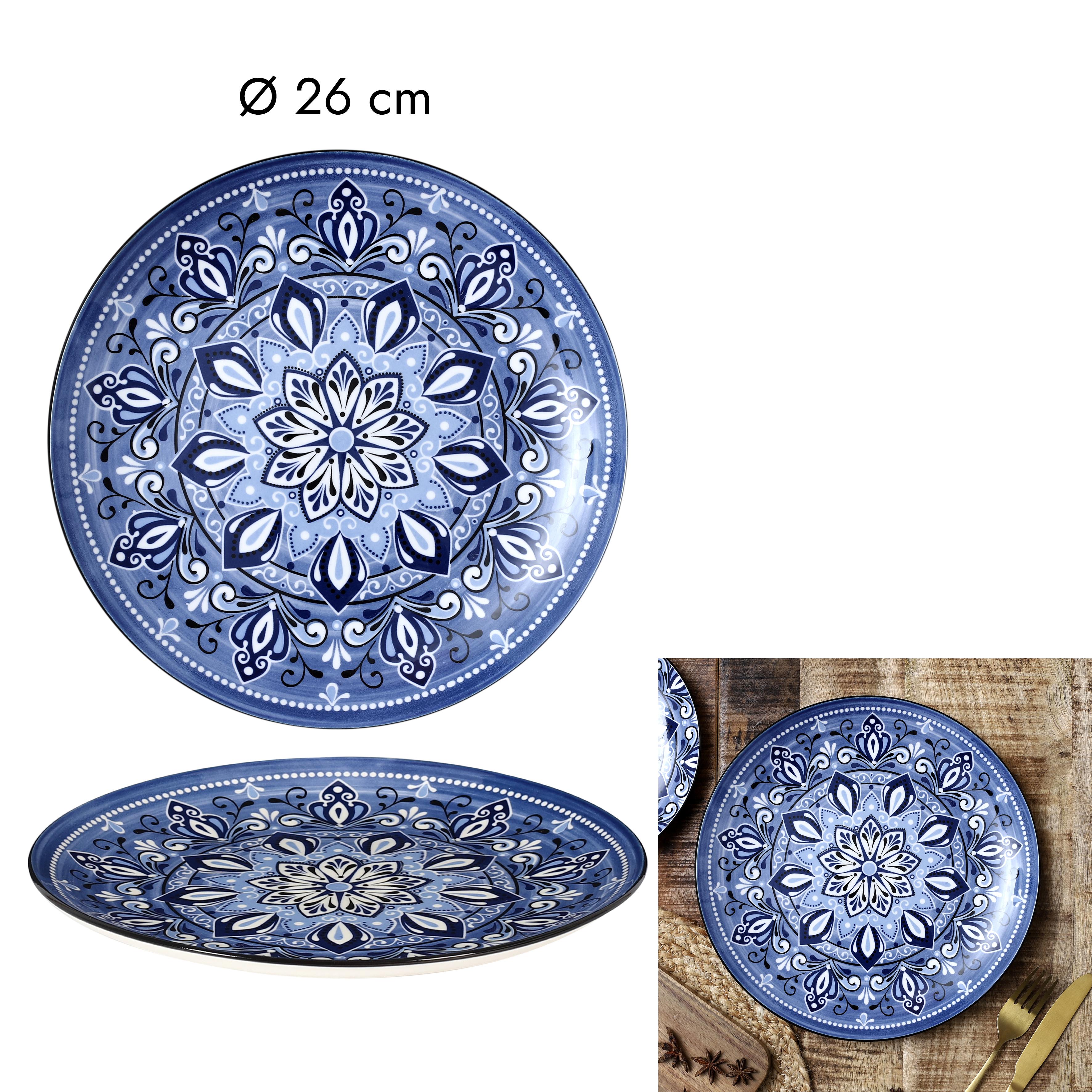 ASSIETTE JAIPUR BLEUE D.26CM