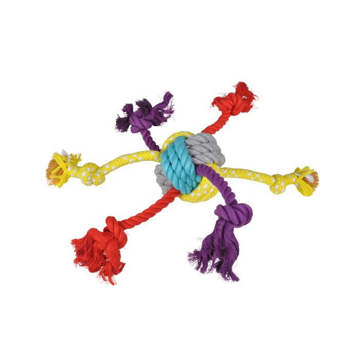 JOUET CORDE 6 NOEUDS D.42X11CM LES COSTAUDS MULTICOLORE