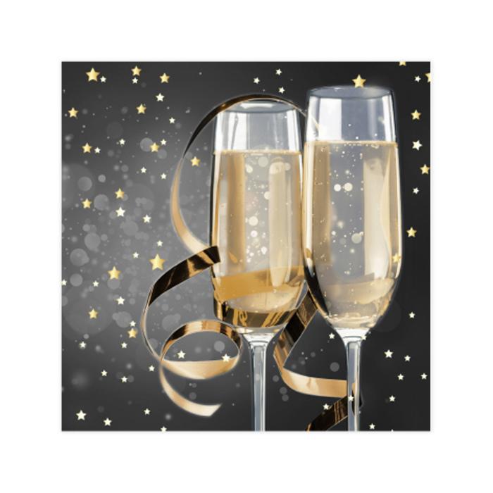 SET 20 SERVIETTES COCKTAIL 3 PLIS 25X25CM COUPES FESTIVES