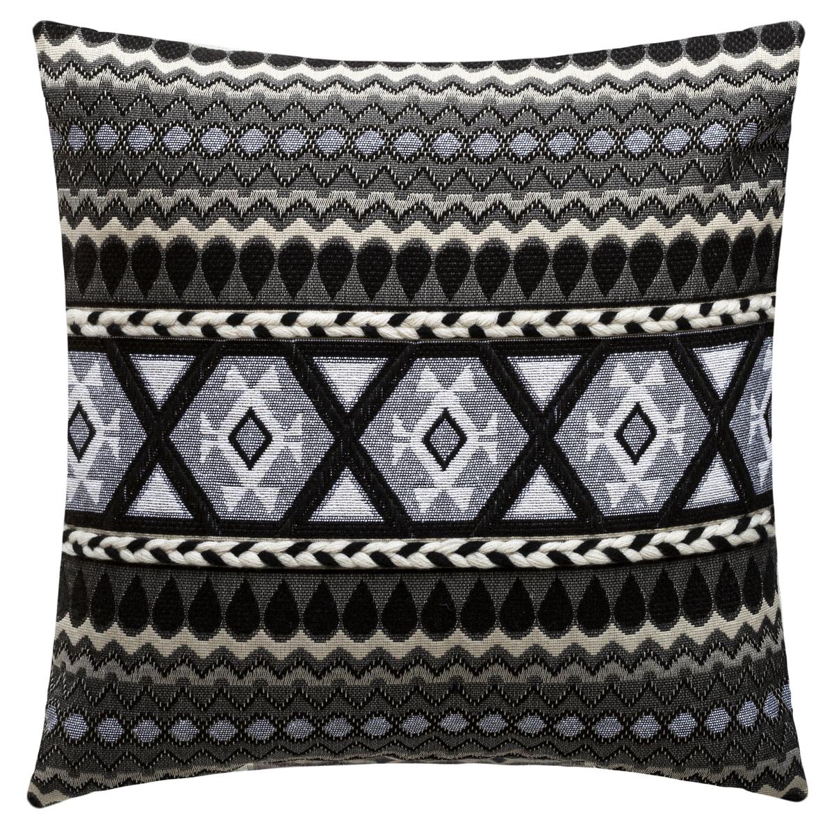 HOUSSE COUSSIN JACQUARD CORDE NOIR 40X40CM