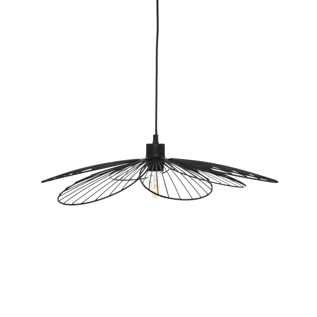 SUSPENSION METAL FLEUR NOIR D.57CM