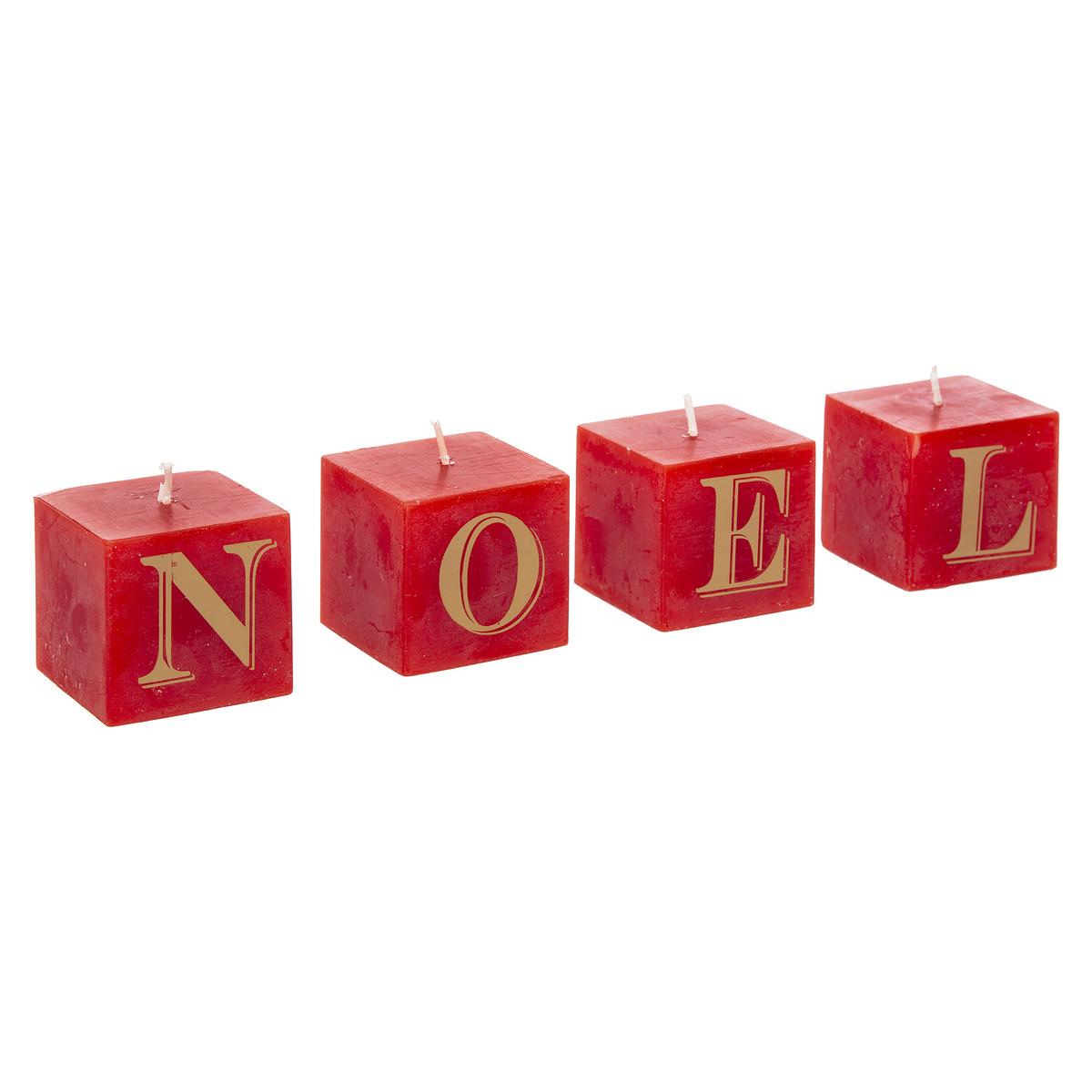 BOUGIE CUBE NOEL X4 PIECES 5CM 448G