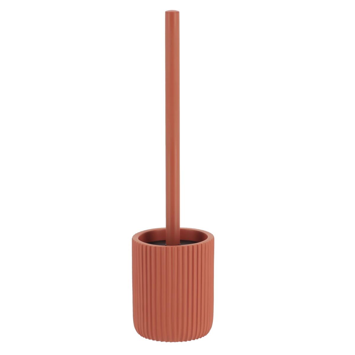 BROSSE WC POLYRESINE STRIEE TERRACOTTA
