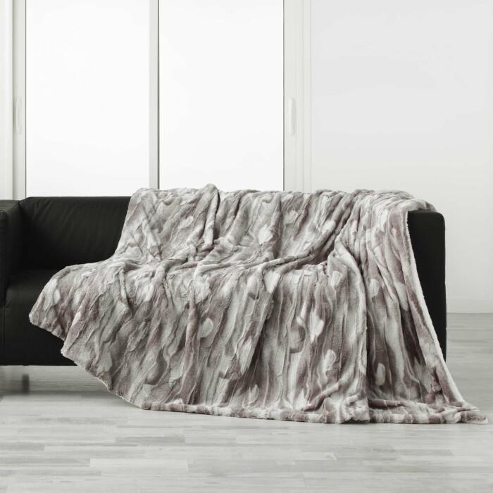 PLAID 125X150CM IMITATION FOURRURE SHERPA CARIBOU
