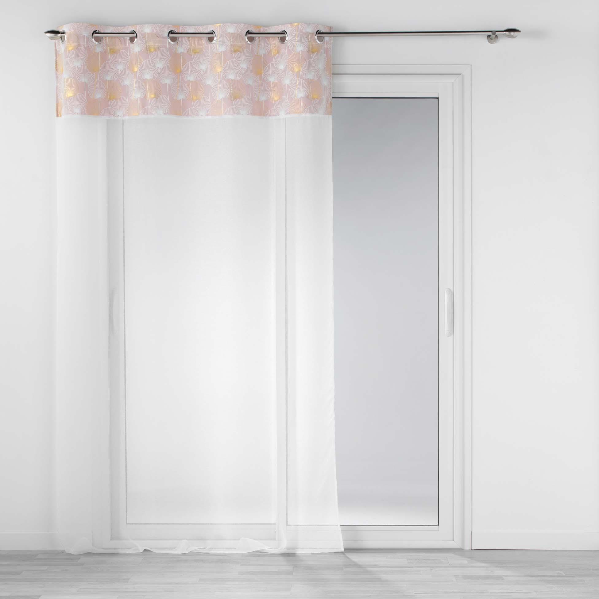 PANNEAU OEILLETS 140X240CM IMPRIME OR CLAIRINE ROSE