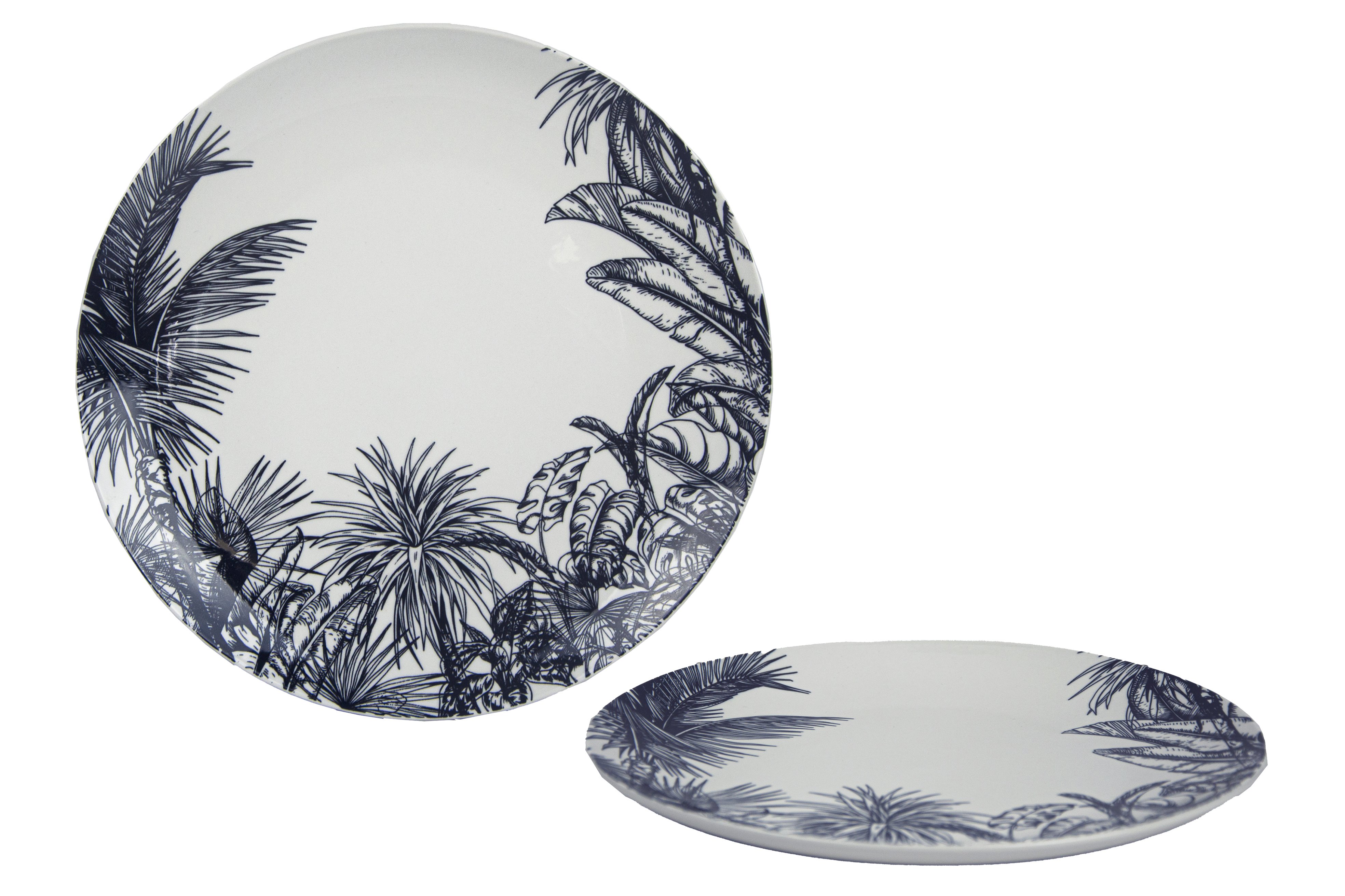 Grande assiette plate en mélamine avec des motifs jungle 28 cm