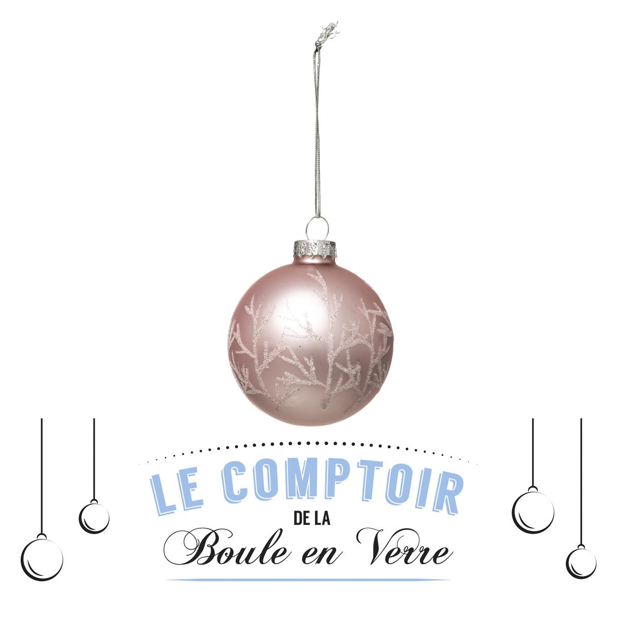BOULE DE NOEL VERRE 7CM ARBRE TURQUOISE