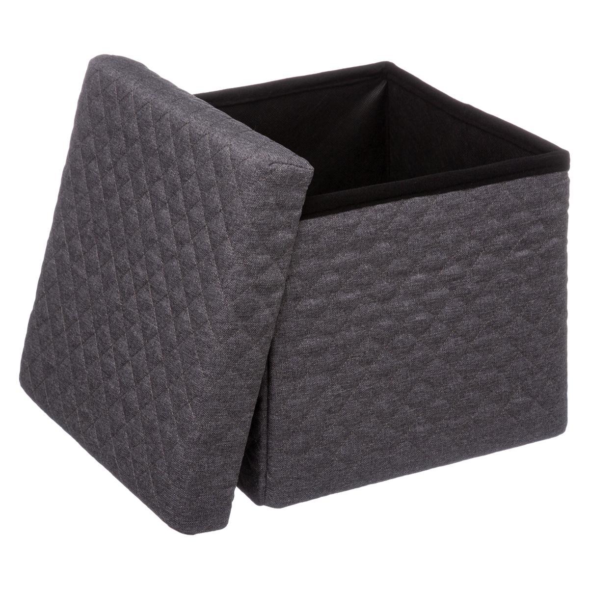 POUF PLIABLE GRIS FONCE 31X31CM