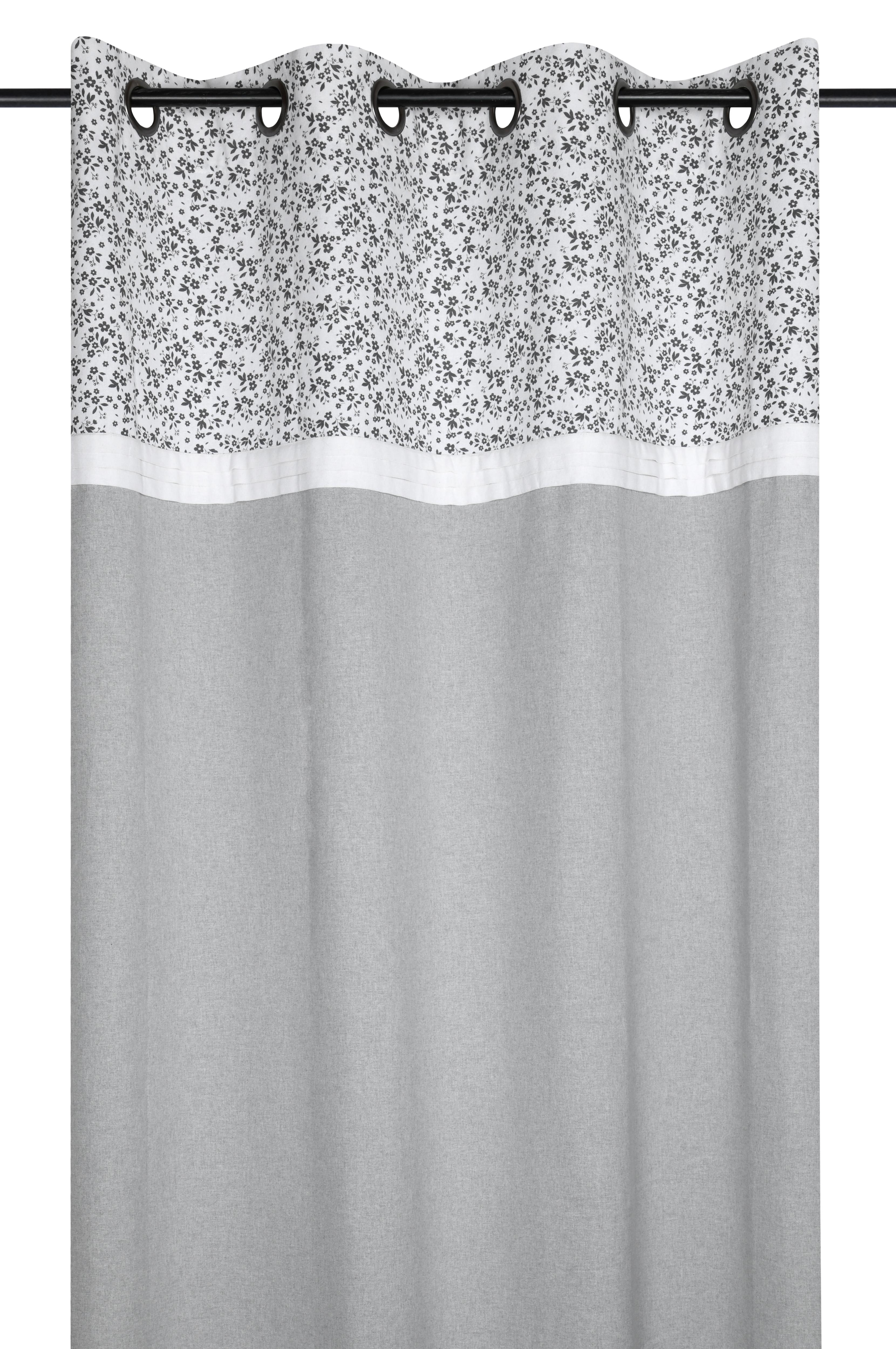 OMBELINE RIDEAU 140X260CM OEILLETS GRIS COTON RECYCLE