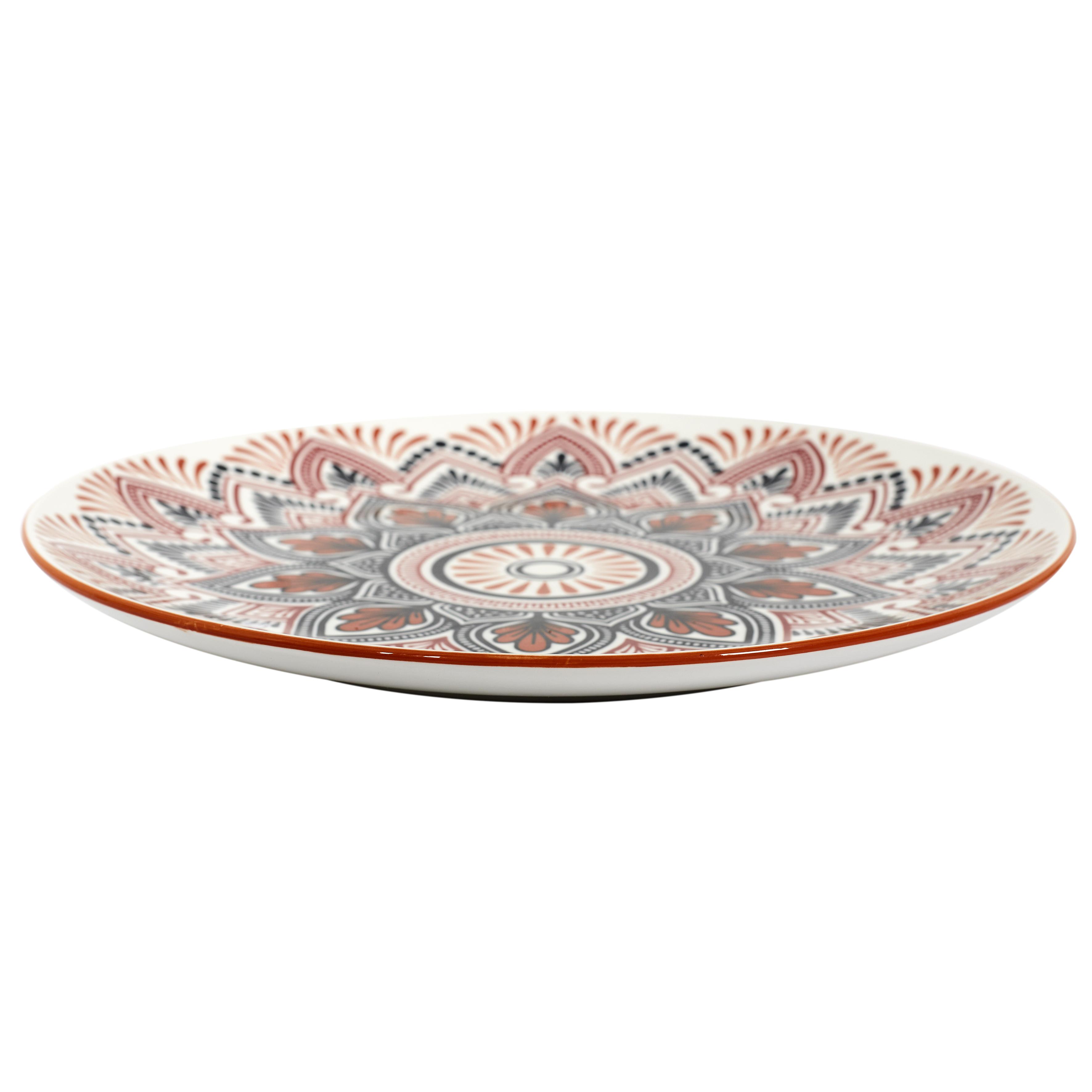 ASSIETTE MANDALA ORANGE D.26CM
