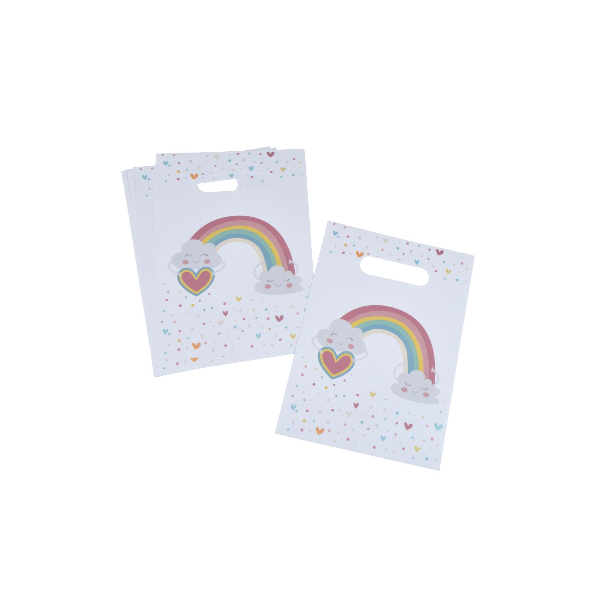 SET 6 SACS A BONBONS PAPIER H.23CM RAINBOW