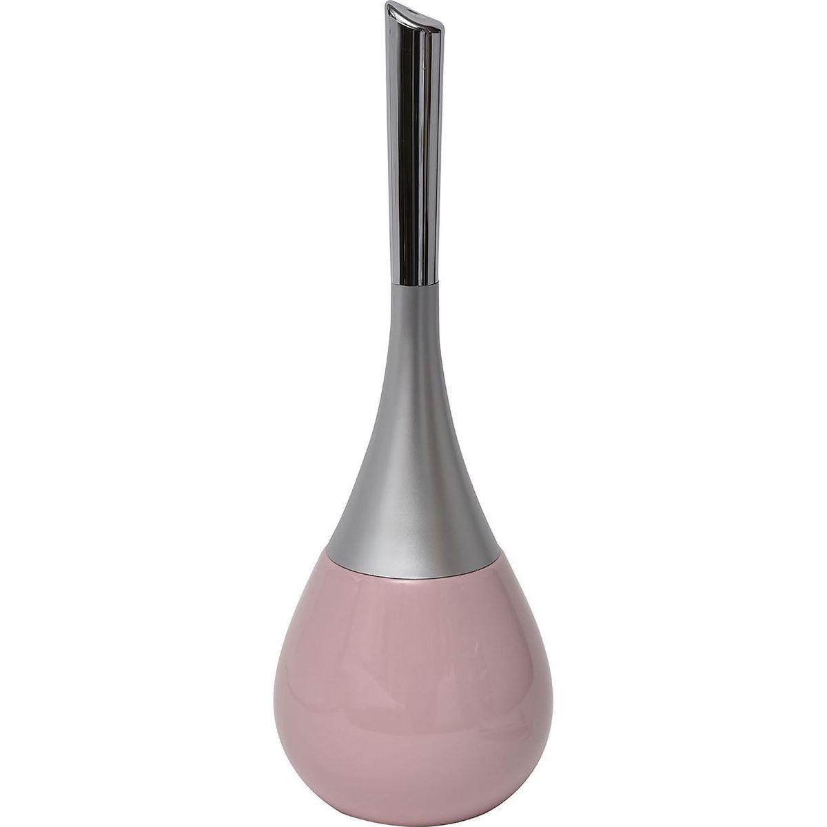 BROSSE WC GRES FORME GOUTTE D EAU ROSE