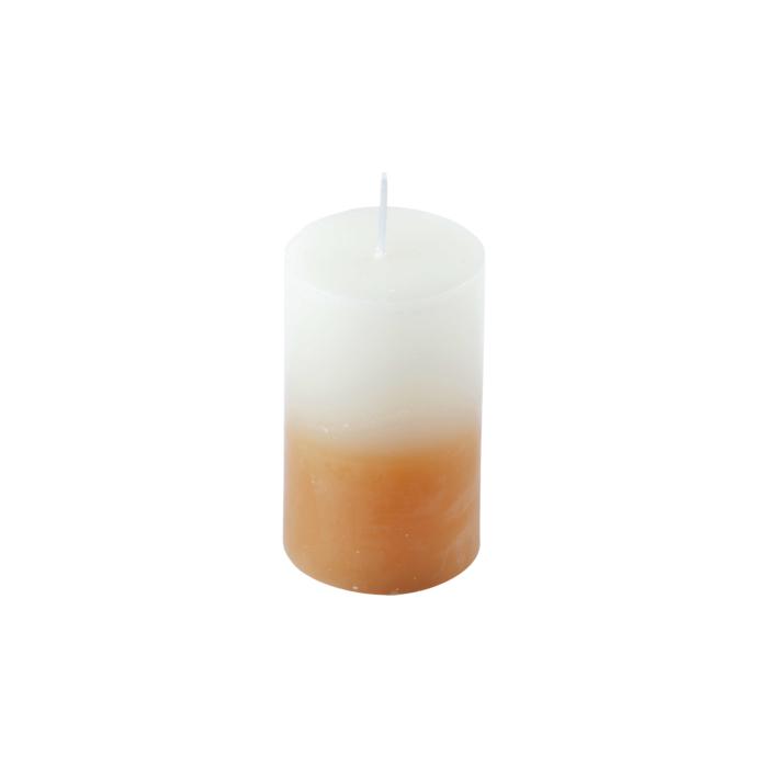 BOUGIE PILIER 5X8CM TIE DYE BLANC ET SEMOULE