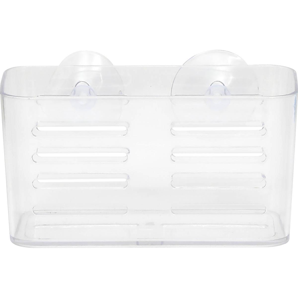 PANIER RECTANGULAIRE SUR VENTOUSES TRANSPARENT MOYEN MODELE