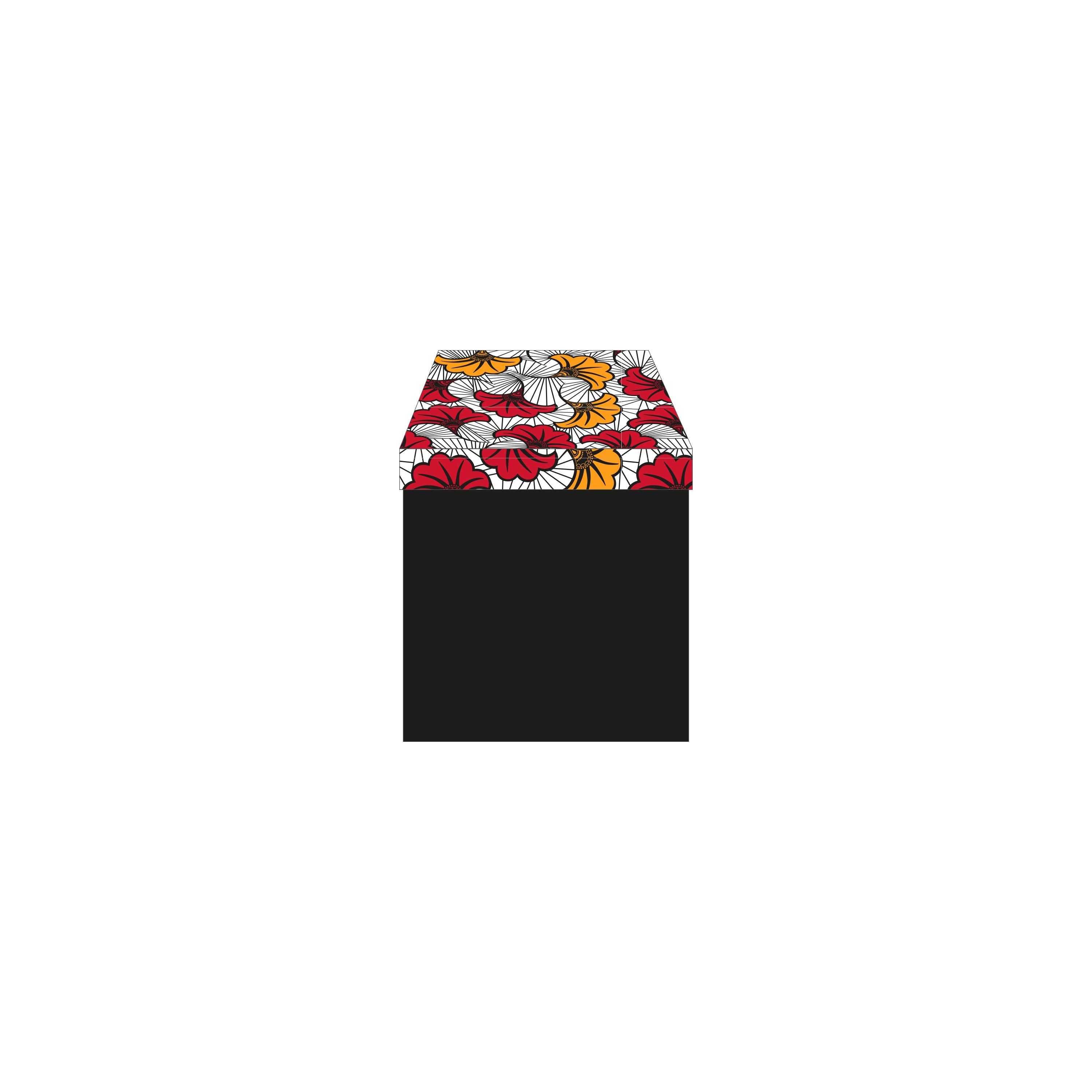COFFRE POUF PLIABLE WAX ROUGE 38X38 CM
