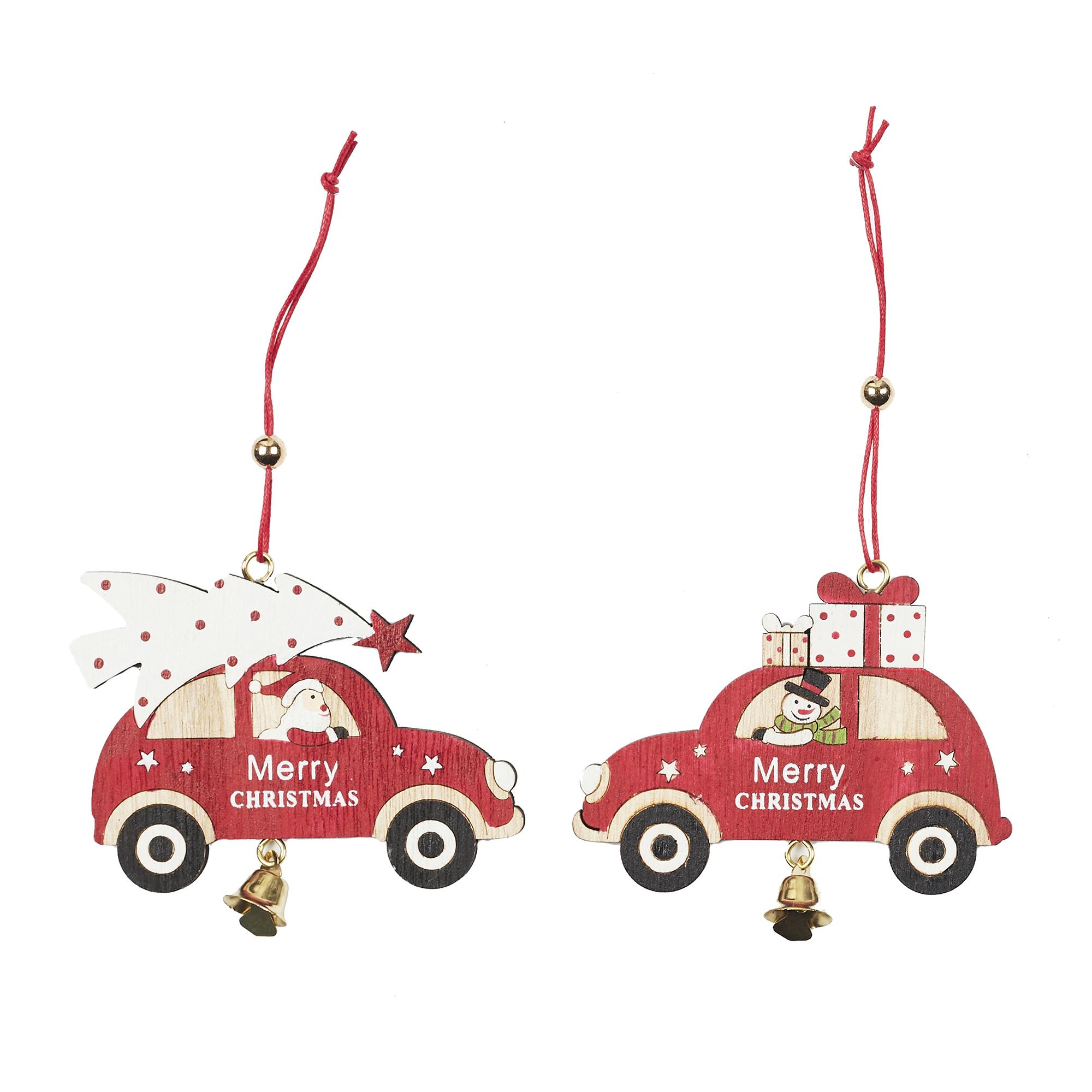 SUSPENSION VOITURE ROUGE EN BOIS