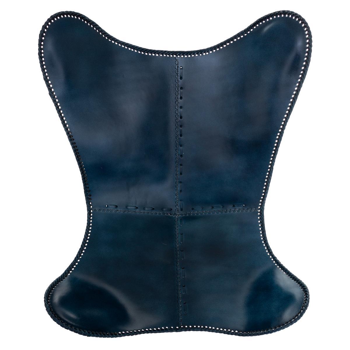 HOUSSE BUTTERFLY CUIR BLEU