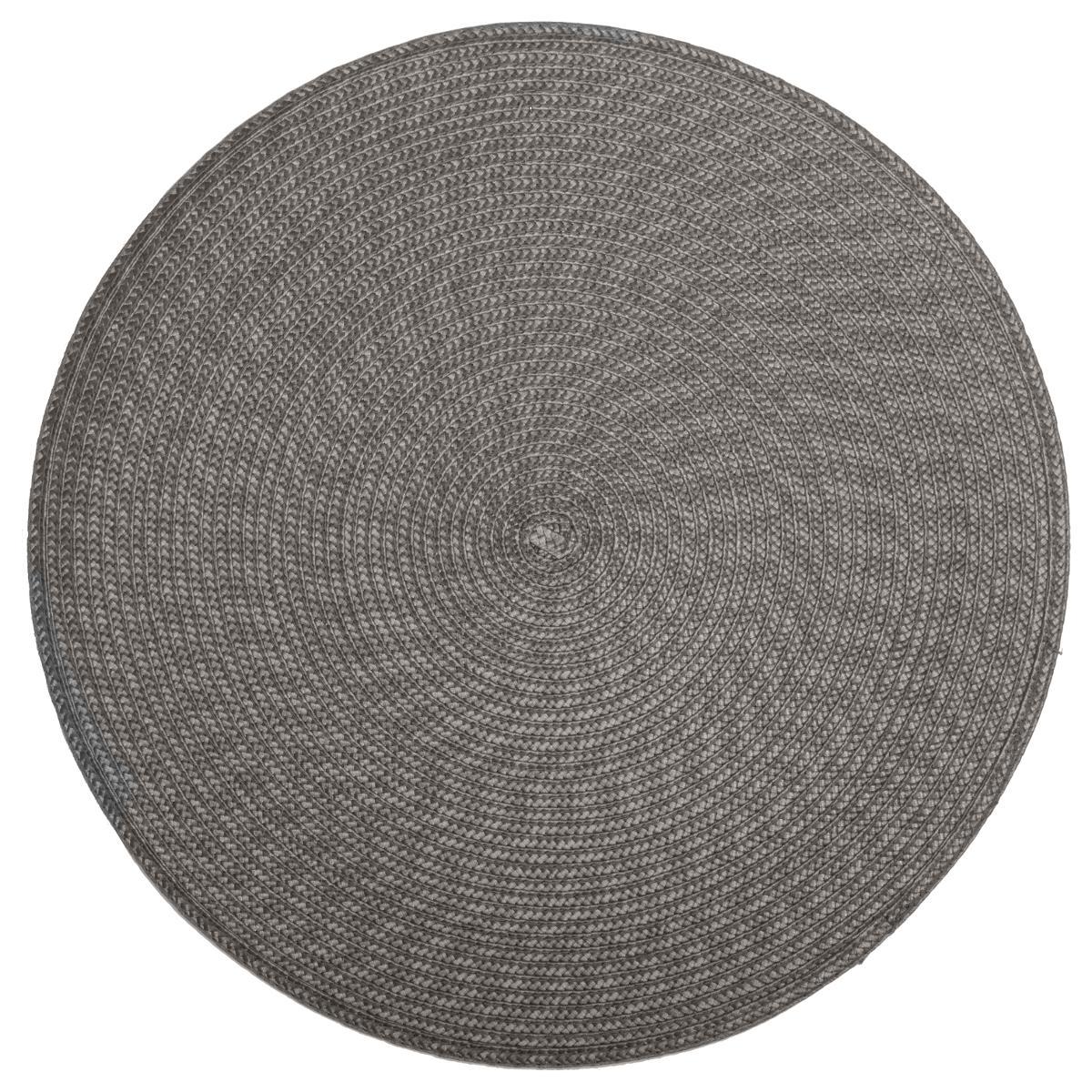 Set De Table Rond En Tresse Gris - Diamètre 38 Cm, Polypropylène, Protège Votre Table Avec Style