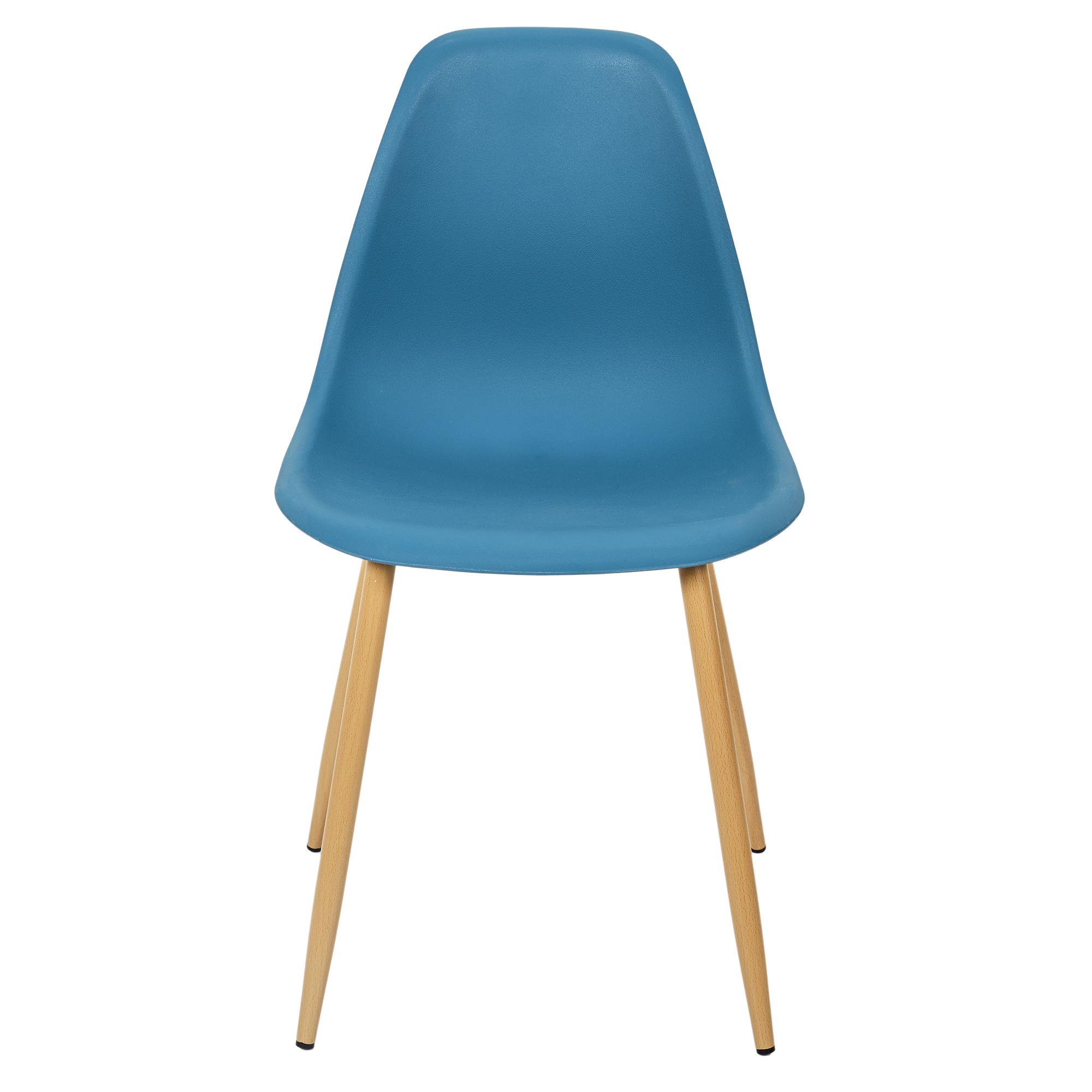 CHAISE SCANDINAVE GUSTAVE TURQUOISE PIEDS METAL