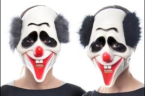 MASQUE CLOWN FOU AVEC CHEVEUX 25X17 CM