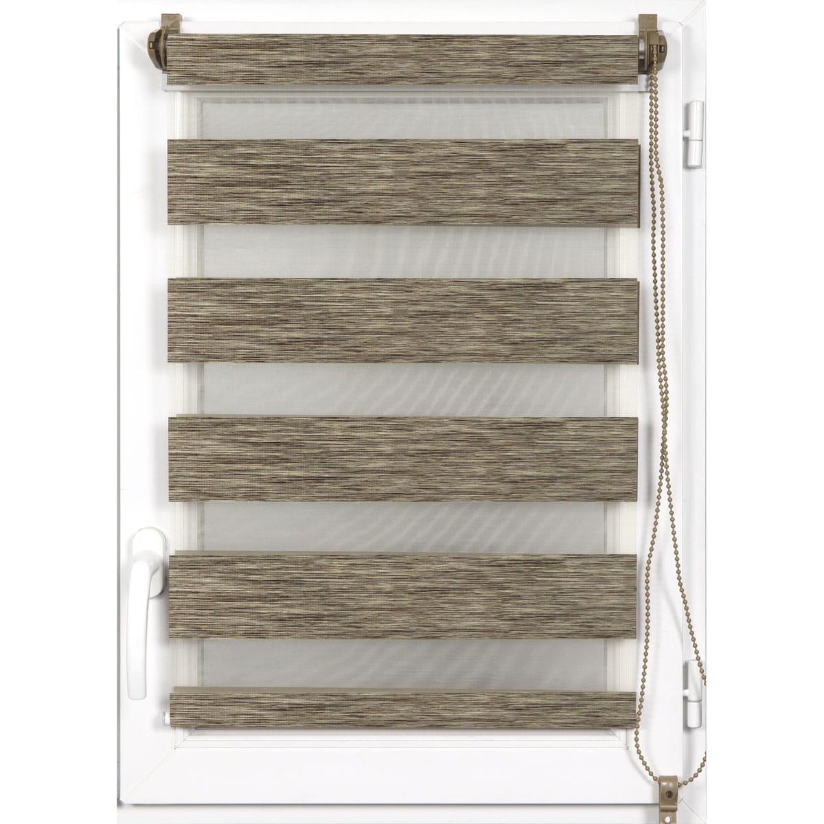 STORE ENROULEUR LUMIERE NUIT 120X180CM CHINE MARRON OR