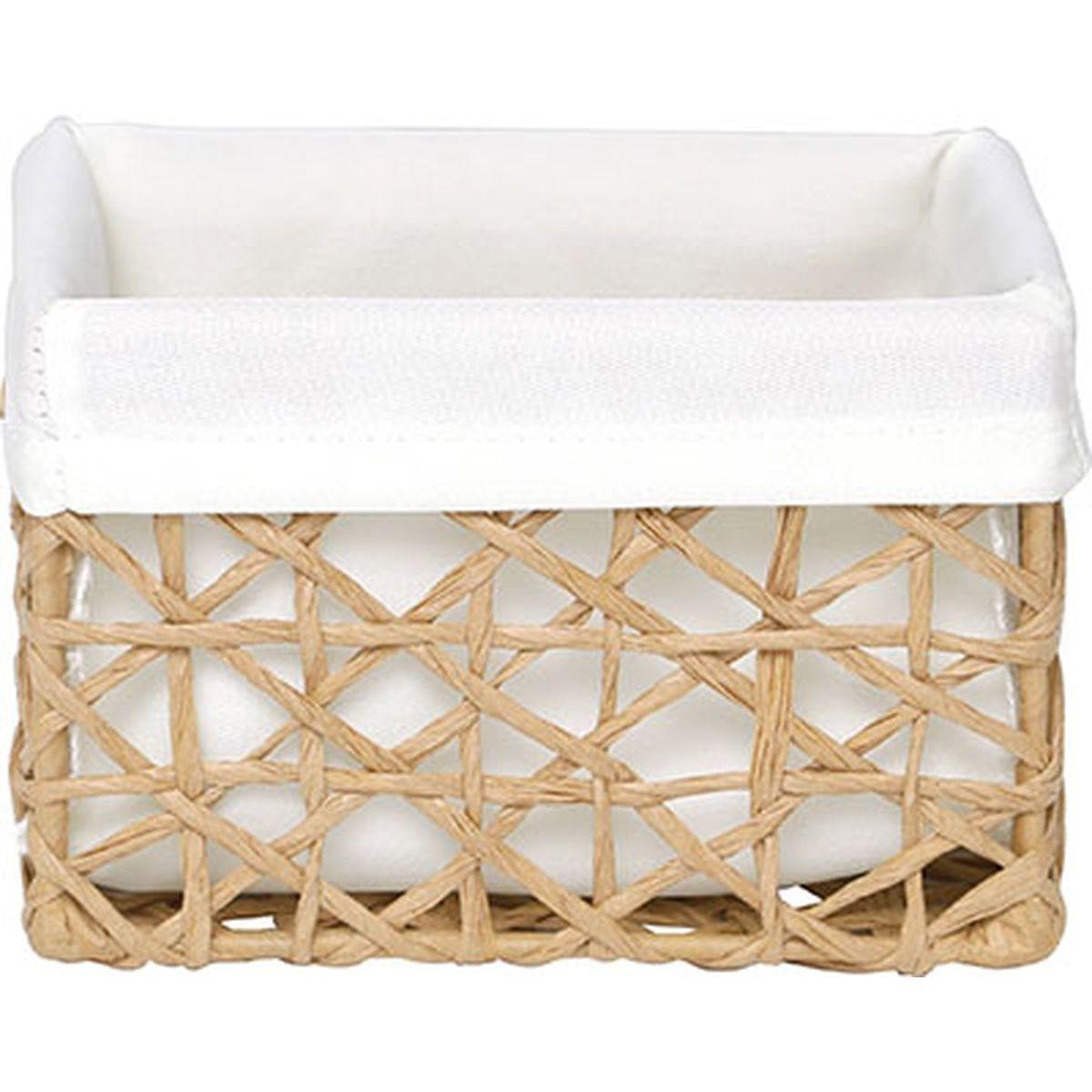 PANIER MM PAPIER FICELLE TISSU CREME