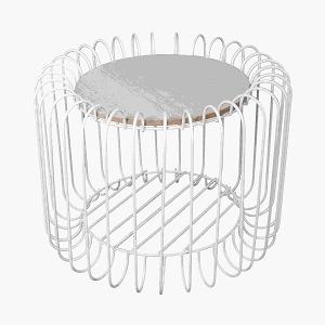 TABLE CYLINDRE FILAIRE BLANCHE 40X30CM M2