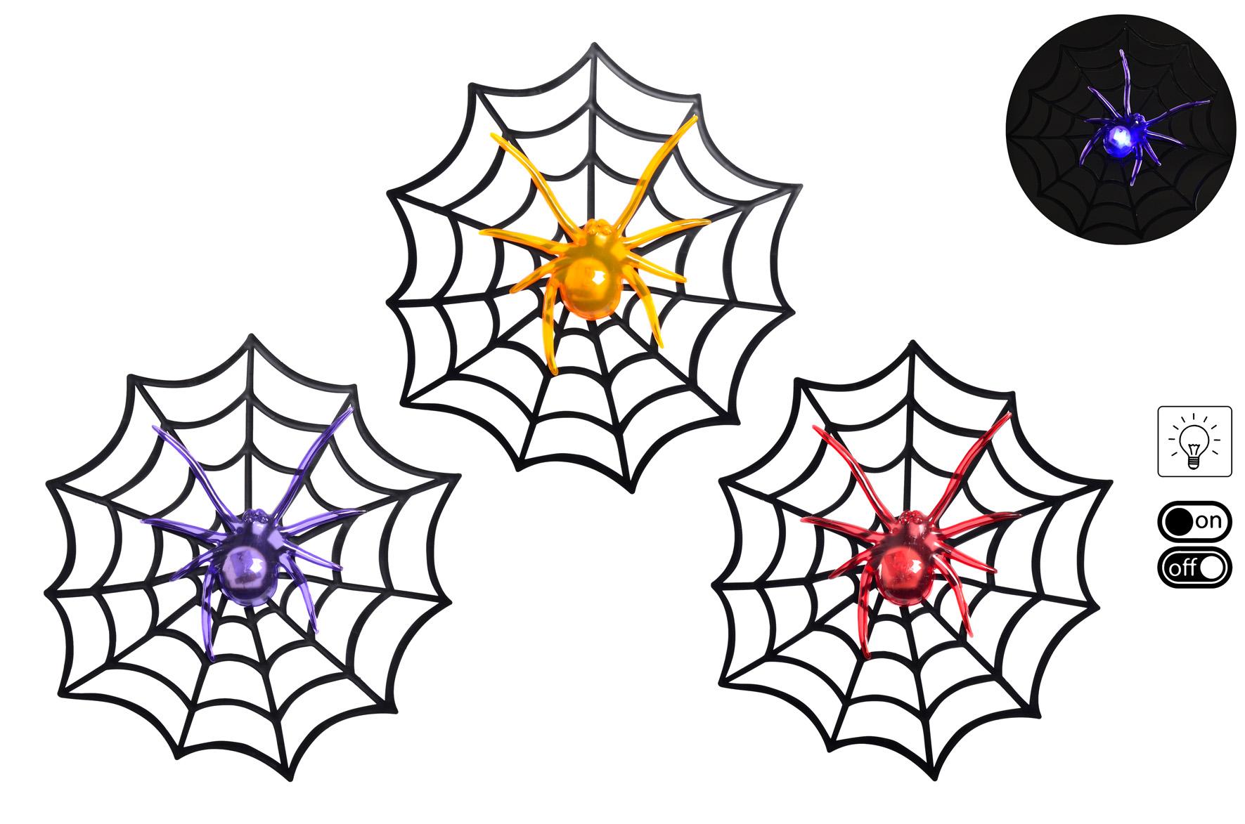 TOILE D ARAIGNEE LUMINEUSE A ACROCHER LED REGLABLE 32X32CM