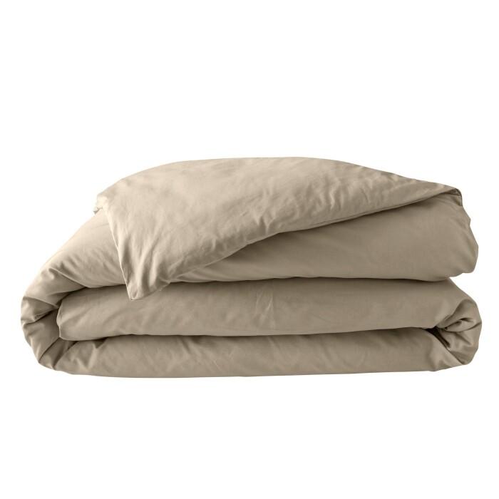 HOUSSE COUETTE 260X240CM PERCALE UNI 78 FILS SABLE