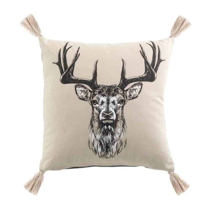 COUSSIN POMPON 40 X 40 CM COTON DEER CHIC