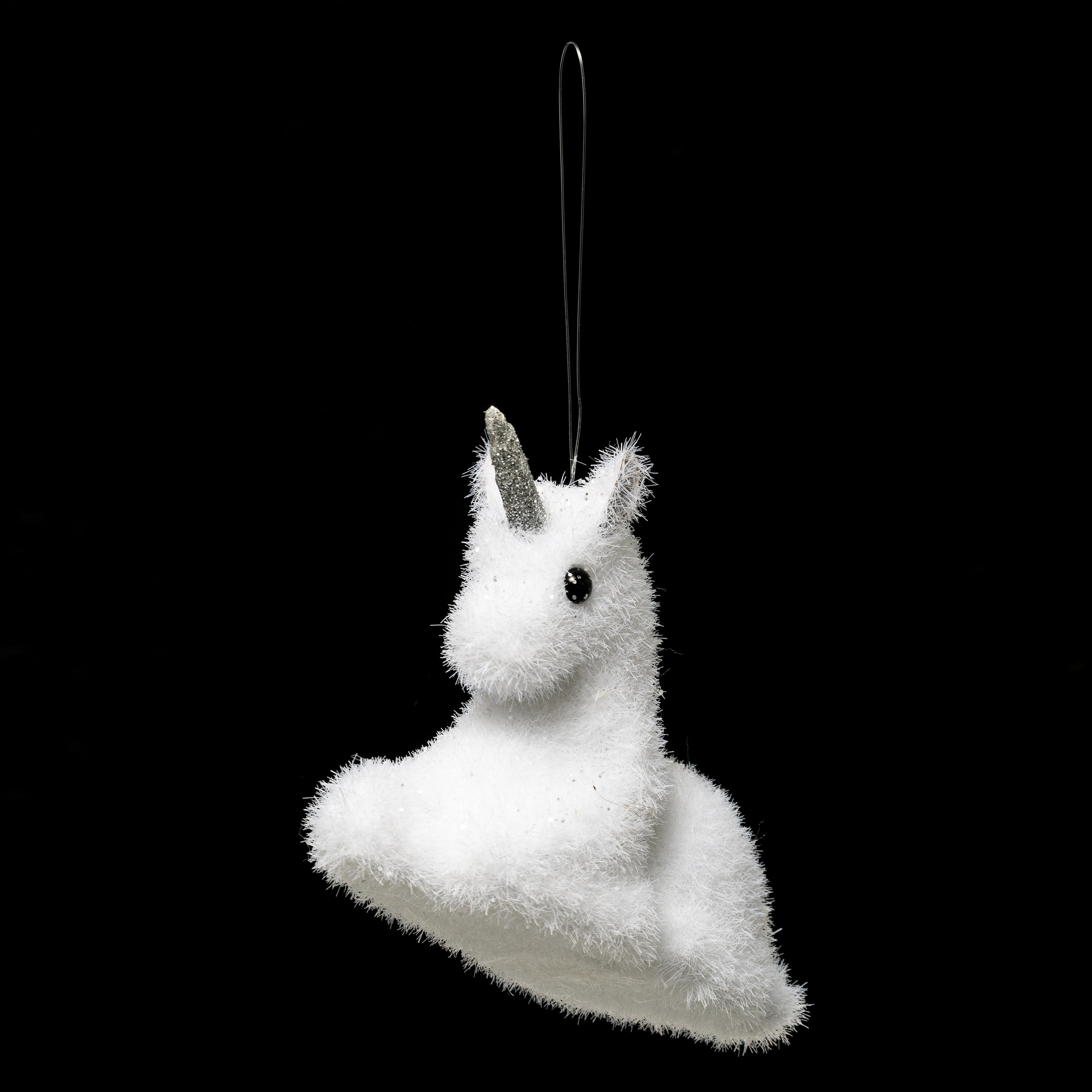 SUSPENSION LICORNE PAILLETTEE ARGENT