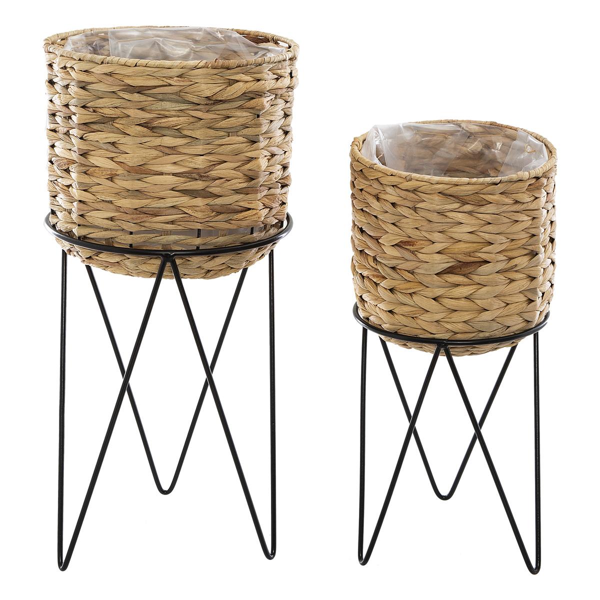 POT HYA TRESSE METAL 24.7X23CM AVEC SUPPORT D.25X36.5CM