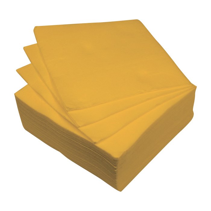 40 Serviettes papier jaunes claires 38 x 38 cm