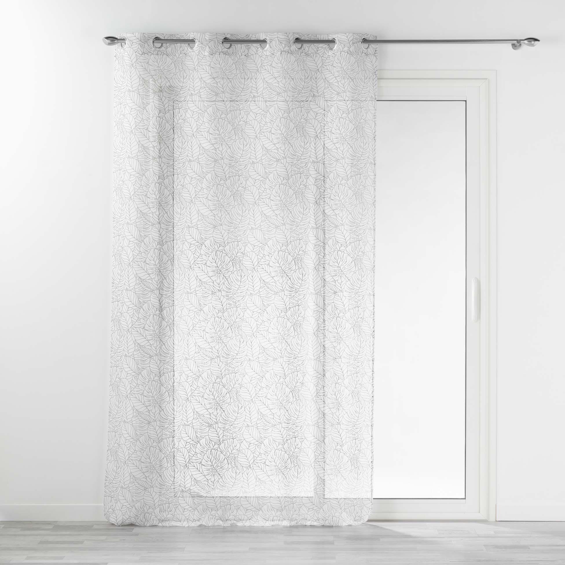 PANNEAU OEILLETS 140X240CM EFFET LIN SOLEA BLANC