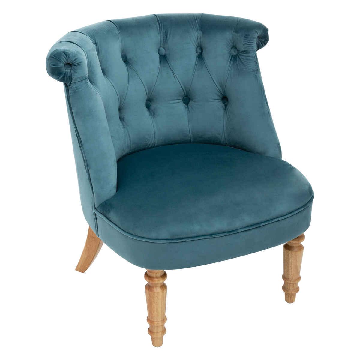 FAUTEUIL VELOURS SIXTINE BLEU