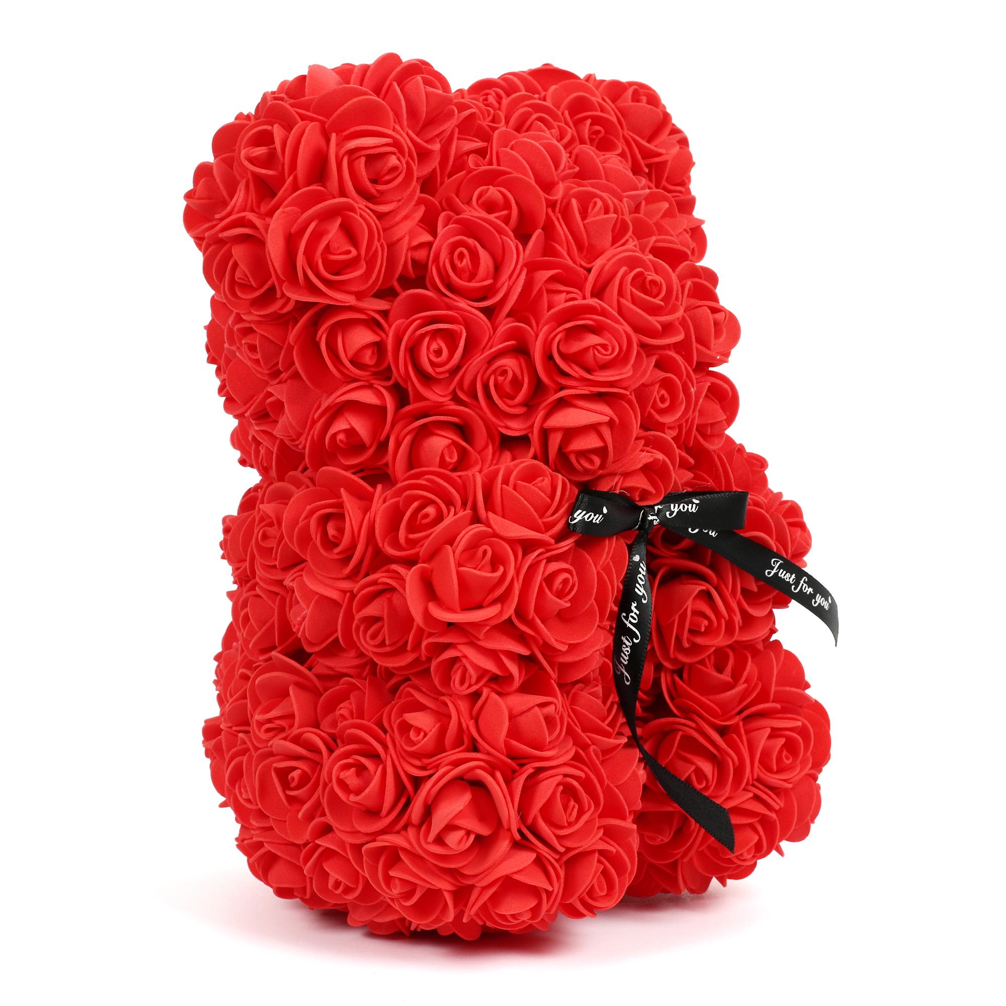 OURS PETALE DE ROSE ARTIFICIELLE H.20CM