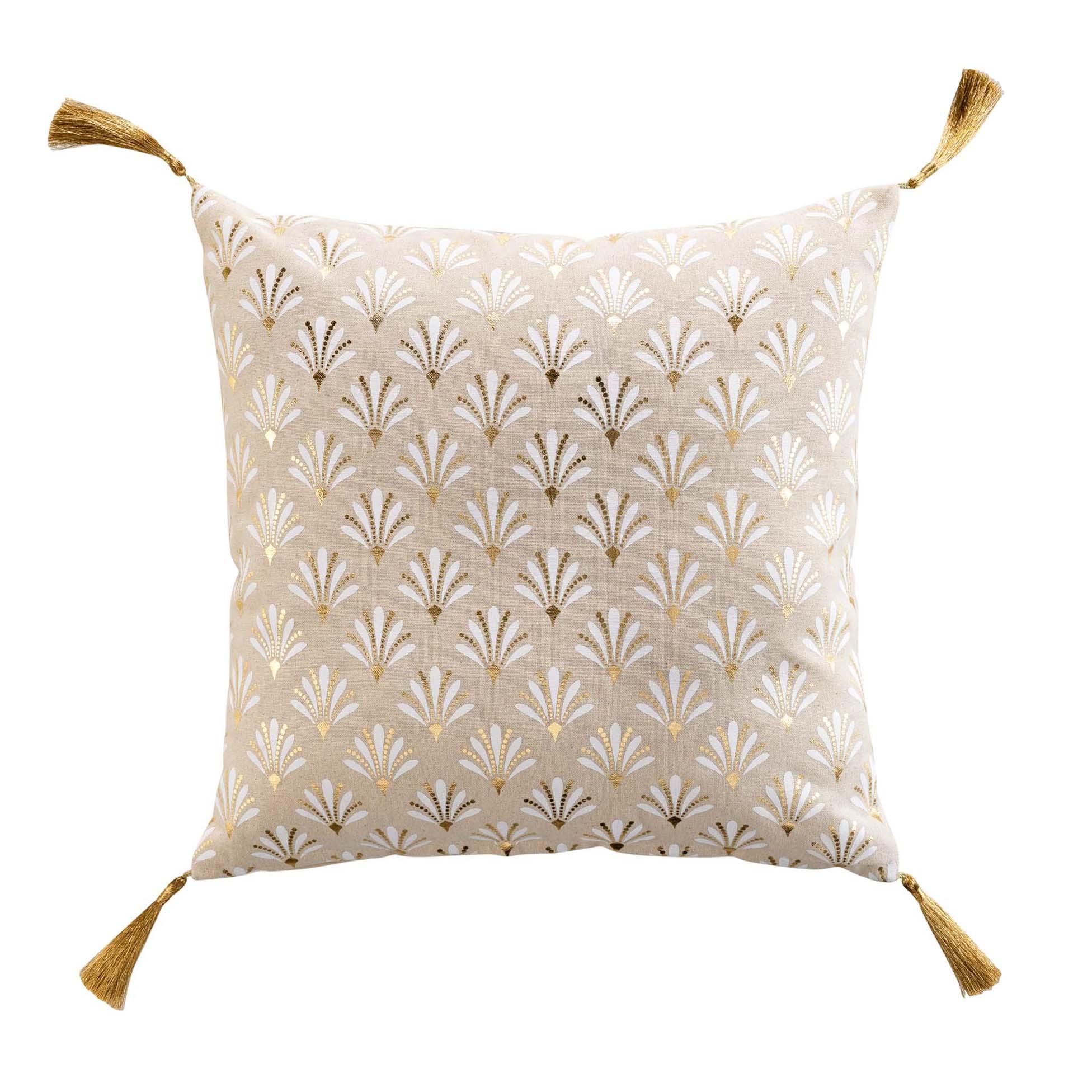 COUSSIN 40X40CM IMPRIME METALLISE RAFINA