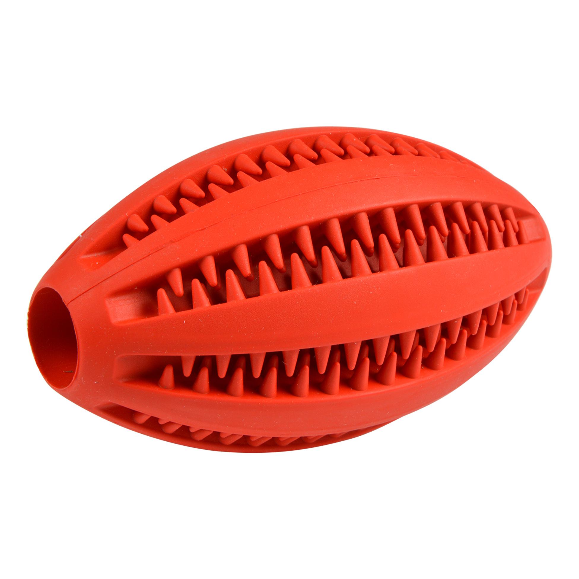 JOUET OVALE DISTRIBUTEUR FRIANDISES 11.5X6X6CM ROUGE